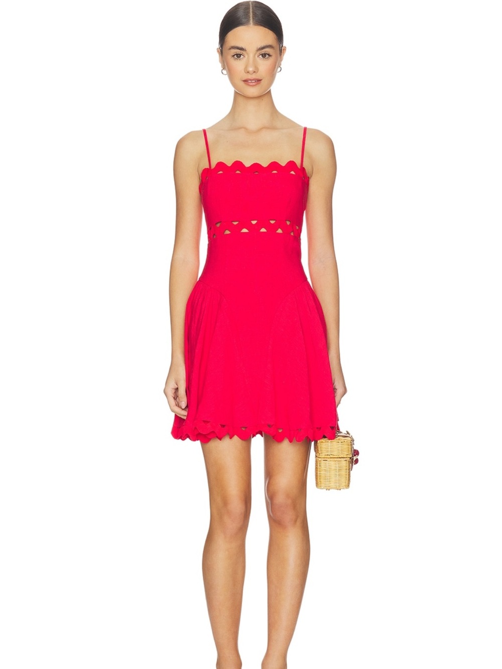 NWT SAYLOR Andrea Mini Dress in Cherry Red